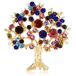 Comelyjewel Tree Rhinestone Brooch, Banquet Suit Scarf Pins, Charms Jewelry Badge for Party Cosplay