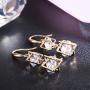 SBLING Platinum Plated or 18K Rose Gold Plated Cubic Zirconia Drop Earrings(9.5cttw)-Gifts for Women/Girls