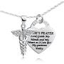 YFN 925 Sterling Silver Caduceus Angel Nursing Themed Pendant Necklace 18''
