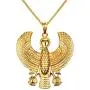 Mgutillart Hip Hop Plated 18K Gold Stainless Steel Egyptian Horus Eagle Pendant Necklace Mgutillart Hip Hop Plated 18K Gold Stainless Steel Egyptian Horus Eagle Pendant Necklace