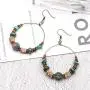 Wood Beaded Hoop Dangle Earrings Hook Bohemian Colorful Turquoise Shell Wooden Balls Hollow Circle Earrings Drop for Women Girls Mother (01) Wood Beaded Hoop Dangle Earrings Hook Bohemian Colorful Turquoise Shell Wooden Balls Hollow Circle Earrings Drop for Women Girls Mother (01)
