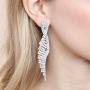 Sparkly Rhinestone Chandelier Drop Statement Earrings - Bridal Wedding Crystal Cubic Dangles Cascade Fringe Tassel, Waterfall Duster Party Jewel