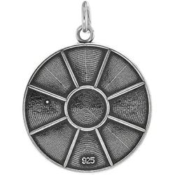 Sterling Silver New Orleans Water Meter Manhole Cover Necklace Antiqued Finish 1 inch Tall, 16-30 inch Chain