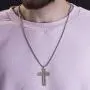 Steve Madden Two Tone Cross Design 28 Inch Rolo Chain Necklace for Men Steve Madden Two Tone Cross Design 28 Inch Rolo Chain Necklace for Men