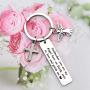 FUSTMW Godmother Gifts Keychian Godmother Proposal Gifts from Godchild Godmother Jewelry Baptism Gift You are My Angel Here on Earth Guardian Angel Pendant