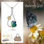 POPLYKE Butterfly Necklace for Women Sterling Silver Gold Plated Sunflower Teardrop Necklace Jewelry Gifts for Girls