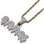 Naomi SAVAGE Bubble Letters Combine Pendant Necklace Hip Hop Mens Trendy Jewelry Gold Silver Rope Chain Tennis Chain multi-color 24 in
