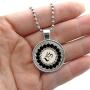 Tattooshe Namaste Om Yoga Necklace Glass Cabochon Pendant Ohm Buddha Mandala Symbol Dome Art Gift