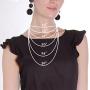 Humble Chic Layered Statement Necklace - Multi-Chain Waterfall Simulated Diamond Long Multistrand Chains Bib for Women - Sparkling CZ Crystal Rhinestone Jewels