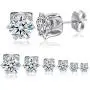 GEMSME 18K White Gold Plated Round Cubic Zirconia Stud Earrings Hypoallergenic Jewelry for Women Men GEMSME 18K White Gold Plated Round Cubic Zirconia Stud Earrings Hypoallergenic Jewelry for Women Men