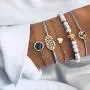 Haloty Boho Turtle Love Bracelet Set Pineapple Hawaii Bracelet Hollow Map Hand Jewelry for Women and Girls(5Pcs)