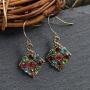 TIANHONGYAN 4 Pairs Bohemian Vintage Dangle Earrings Retro Rhinestone Earrings Boho Hollow Water Drop Dangle Drop Earrings for Women Girls Jewelry Gift