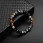 Three Kinds of Beads Black Frosted Stone Tiger Eye Stone Iron Gallstone Spaced Apart Bracelet