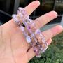Adabele 1pc Natural 7 inch 7.5 inch Gemstone Bracelet Stretchy Chakra Gems Stones 7-10mm Free Form Beads Healing Crystals Engergy Quartz Jewelry Women Girls Birthday Gift