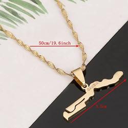 Gambia Map Flag Necklace Pendants Gold Color Jewelry Gambian Item Gifts