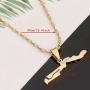 Gambia Map Flag Necklace Pendants Gold Color Jewelry Gambian Item Gifts