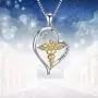 YFN 925 Sterling Silver Caduceus Angel Nursing Themed Pendant Necklace 18''