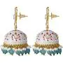 Aheli Ethnic Wedding Wear Floral Designed Enamel Jhumki Drop Dangle Earrings Indian Fashion Jewelry for Women Aheli Ethnic Wedding Wear Floral Designed Enamel Jhumki Drop Dangle Earrings Indian Fashion Jewelry for Women