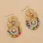 DAMLENG Unique Handmade Gold Flower Beaded Dangle Drop Earrings Bohemian Hollow Indian Jewelry for Women Girls DAMLENG Unique Handmade Gold Flower Beaded Dangle Drop Earrings Bohemian Hollow Indian Jewelry for Women Girls