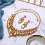 BriLove Wedding Jewelry Sets for Brides Rhinestone Simulated Pearl Teardrop Cluster Statement Necklace Dangle Earrings