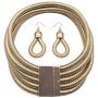 Halawly African Choker Necklace Set for Women,Multilayer Chain Necklace and Earring Set Fashion Jewelry