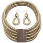 Halawly African Choker Necklace Set for Women,Multilayer Chain Necklace and Earring Set Fashion Jewelry