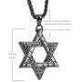 HZMAN Magen Star of David Pendant Necklace Women Men Chain Silver Stainless Steel Israel Necklace