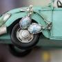 PZ Paz Creations 925 Sterling Silver Iridescent Roman Glass and Pearl Dangle Earrings