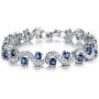 Herinos Women Platinum Plated Cubic Zirconia Tennis Bracelets Wedding Bridal Crystal Bangle