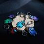 COMTRUDE Among Us Keychain, Premium Stainless Steel Amongus Game Keychain for Strategy Casual Game Lovers