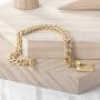 CIUNOFOR Square Toggle Clasp Chain Bracelet Chunky Miami Cuban Link for Women Girls 14K Gold Plated Stainless Steel Vintage Curb Chain