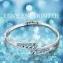 Menton Ezil Love Encounter Crystals Bangle Bracelets White Gold Plated Adjustable Hinged Jewelry Menton Ezil Love Encounter Crystals Bangle Bracelets White Gold Plated Adjustable Hinged Jewelry