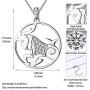 Besilver Zodiac Constellation Pendant Necklace Charm Women Men 925 Sterling Silver Horoscope Sign Astorlogy Necklace Celestial Symbols Jewelry Birthday Gifts for Wife Girlfriend Gift