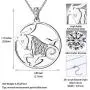 Besilver Zodiac Constellation Pendant Necklace Charm Women Men 925 Sterling Silver Horoscope Sign Astorlogy Necklace Celestial Symbols Jewelry Birthday Gifts for Wife Girlfriend Gift
