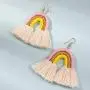 Colorful Layered Rainbow Bohemian Tassel Fringe Dangling Statement Earring Set, Gift for women Girls