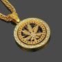 TIDOO Jewelry in Marijuana WE Trust Mens Weed Leaf Pendant Necklace with Free 30'' Chain 18k Real Gold/Silver Plated -Unique Valentines Day Present Ideas for Men&Boy
