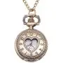 81stgeneration Womens Analogue Quartz Vintage Style Love Heart Pocket Watch Brass Pendant Necklace, 78 cm