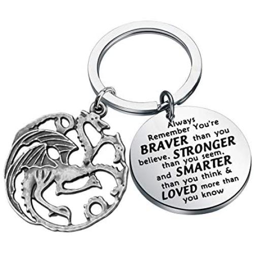 WSNANG Targaryen Dragon Keychain Ali Game Dragon Keychain Inspirational Gifts Merchandise Jewelry Gifts for Dragon Lovers Collection Targaryen Gifts
