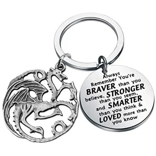 WSNANG Targaryen Dragon Keychain Ali Game Dragon Keychain Inspirational Gifts Merchandise Jewelry Gifts for Dragon Lovers Collection Targaryen Gifts
