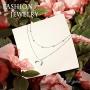 Layered Choker Necklace S925 Sterling Silver Star Full Moon Pendant Disc Jewelry Adjustable Lariat Necklaces for Women Girls Birthday Gifts