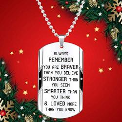 Elegant Chef Inspirational Jewelry Necklace Gift for Men Women- Always Remember You are Braver Stronger Smarter