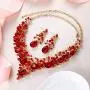 EVER FAITH Womens Crystal Elegant Bridal Floral Cluster Teardrop Statement Necklace Earrings Set EVER FAITH Womens Crystal Elegant Bridal Floral Cluster Teardrop Statement Necklace Earrings Set