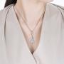chelseachicNYC Crystal Cello Necklace Silver