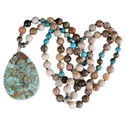 YGLINE 8MM Healing 108 Rosary Prayer Mala Beads Chakra Bracelet Necklace
