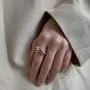FUTIMELY 4PCS Thick Chunky Dome Rings Set for Women Girls 14k Gold Silver Plated Minimalist Twisted Signet Polished Round Stacking Rings