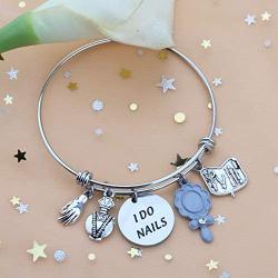 SEIRAA Manicurist Bracelet Nail Technician Jewelry I Do Nails Bracelet Funny Cosmetology Gift Makeup Gifts for Nail Artist Beautician