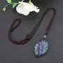 CrystalTears Fluorite Healing Crystal Fox Necklace Handcarved Reiki Healing Crystal Gemstone Fox Amulet Pendant Necklace Jewelry for Men