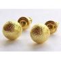 Yves Renaud 6mm Sparkling Gold Plated Frosted Round Ball Stud Earrings - Hypoallergenic Fashion Jewelry for Men, Women, Girls, Teens