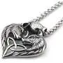 GUNGNEER Mens Stainless Steel Wolf Head Heart Celtic Knot Amulet Pendant Triquetra Necklace Talisman Irish Jewelry GUNGNEER Mens Stainless Steel Wolf Head Heart Celtic Knot Amulet Pendant Triquetra Necklace Talisman Irish Jewelry