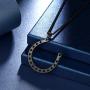 beautlace Horseshoe Necklace 18K Gold/Silver/Black Gun Plated Equestrian Horseshoe Pendant Horseback Riding Jewelry Gift for Men and Women KP0162